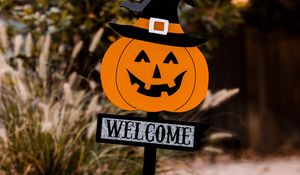 Preview wallpaper welcome, halloween, lettering, words