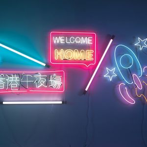 Preview wallpaper welcome, return, words, neon