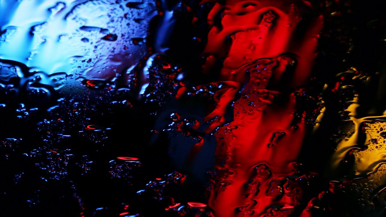 Wallpaper wet, drops, blur, lights, dark