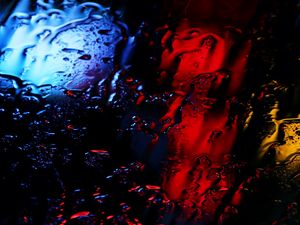 Preview wallpaper wet, drops, blur, lights, dark