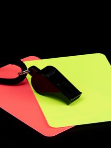 Preview wallpaper whistle, card, football, sport, black