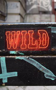 Preview wallpaper wild, neon, inscription, words