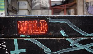 Preview wallpaper wild, neon, inscription, words