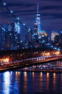 Preview wallpaper williamsburg, usa, night city, bridge