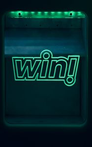 Preview wallpaper win, word, neon, green