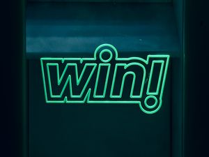 Preview wallpaper win, word, neon, green