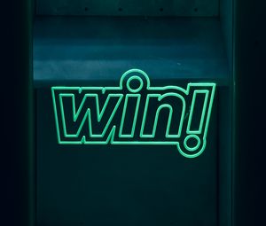 Preview wallpaper win, word, neon, green