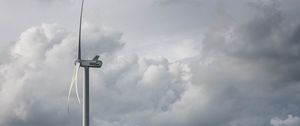 Preview wallpaper wind farm, turbine, clouds, meadow, nature