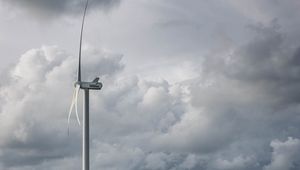 Preview wallpaper wind farm, turbine, clouds, meadow, nature