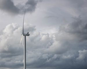 Preview wallpaper wind farm, turbine, clouds, meadow, nature