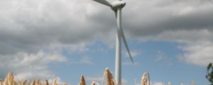 Preview wallpaper wind farm, turbine, field, wheat, spikelets