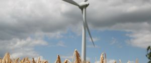 Preview wallpaper wind farm, turbine, field, wheat, spikelets