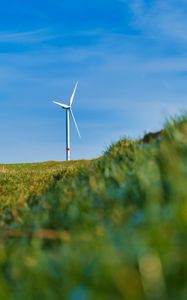 Preview wallpaper wind turbine, grass, minimalism