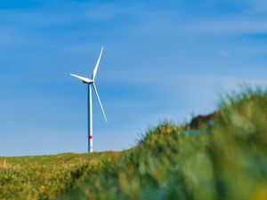 Preview wallpaper wind turbine, grass, minimalism