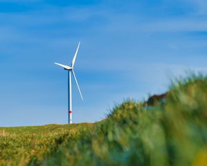 Preview wallpaper wind turbine, grass, minimalism