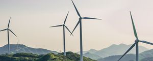 Preview wallpaper wind turbine, structure, sky, road, winding