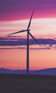 Preview wallpaper wind turbine, turbine, dusk, dark