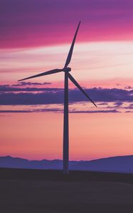 Preview wallpaper wind turbine, turbine, dusk, dark