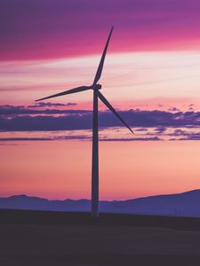 Preview wallpaper wind turbine, turbine, dusk, dark