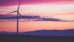 Preview wallpaper wind turbine, turbine, dusk, dark