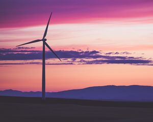 Preview wallpaper wind turbine, turbine, dusk, dark