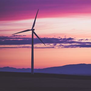 Preview wallpaper wind turbine, turbine, dusk, dark