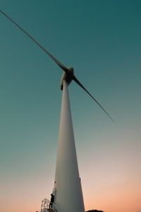 Preview wallpaper wind turbines, silhouette, loneliness, evening