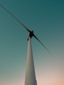 Preview wallpaper wind turbines, silhouette, loneliness, evening