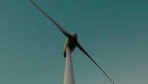 Preview wallpaper wind turbines, silhouette, loneliness, evening