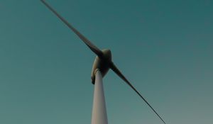 Preview wallpaper wind turbines, silhouette, loneliness, evening