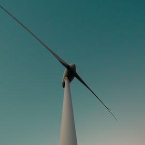 Preview wallpaper wind turbines, silhouette, loneliness, evening