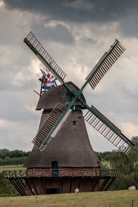 Preview wallpaper windmill, agriculture, sky