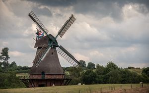 Preview wallpaper windmill, agriculture, sky