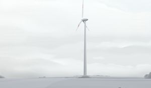 Preview wallpaper windmill, city, gloomy