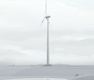 Preview wallpaper windmill, city, gloomy