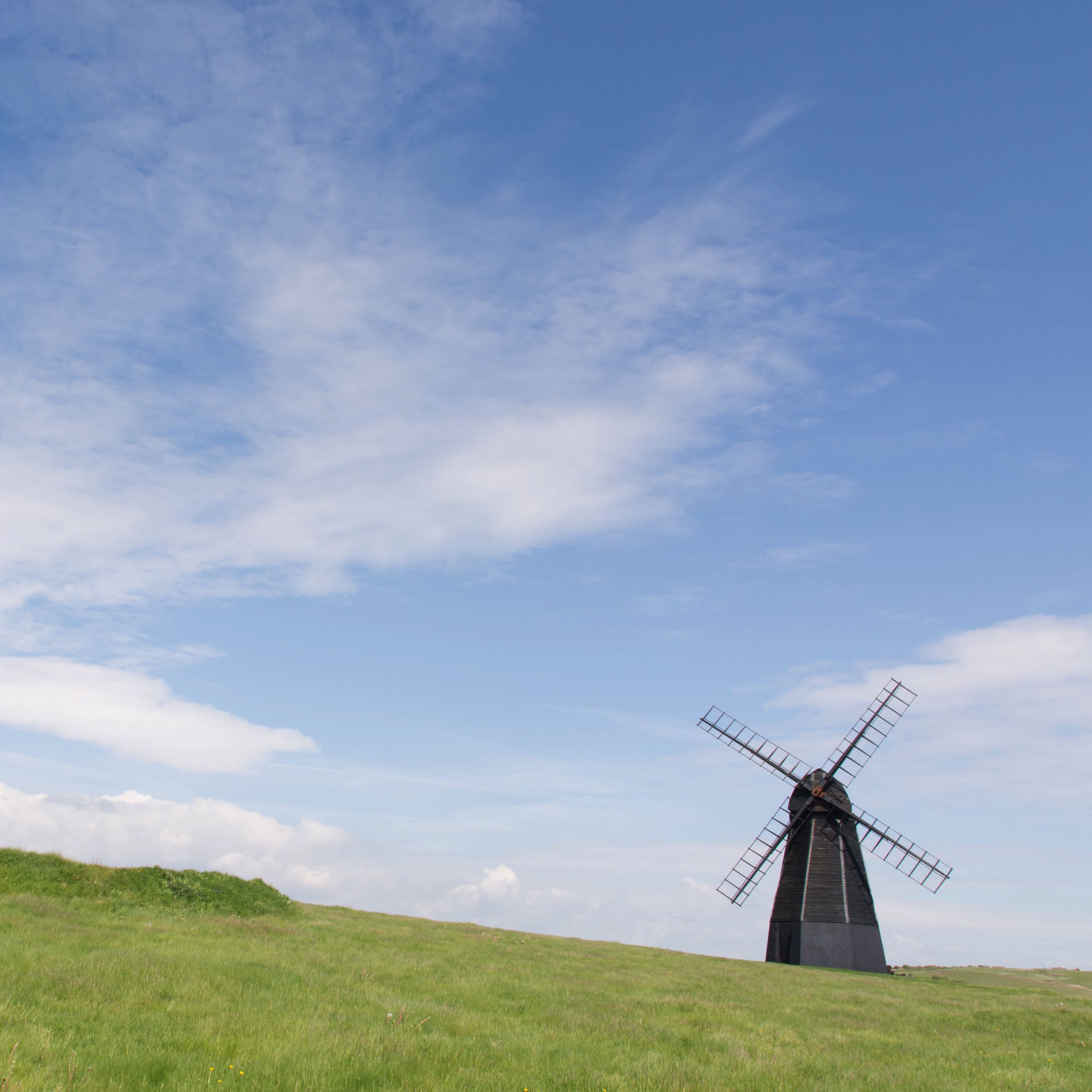 2780x2780 Wallpaper windmill, field, grass, minimalism
