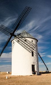 Preview wallpaper windmill, field, sky