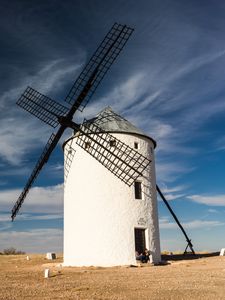 Preview wallpaper windmill, field, sky