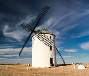 Preview wallpaper windmill, field, sky