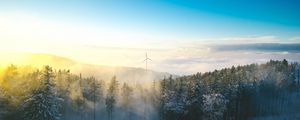 Preview wallpaper windmill, forest, winter, snow, cold