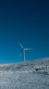 Preview wallpaper windmills, field, snow, sky