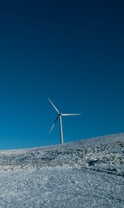 Preview wallpaper windmills, field, snow, sky