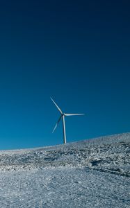 Preview wallpaper windmills, field, snow, sky