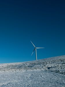 Preview wallpaper windmills, field, snow, sky