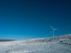 Preview wallpaper windmills, field, snow, sky