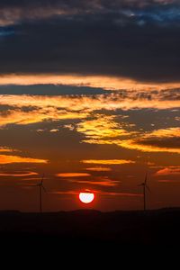 Preview wallpaper windmills, sunset, sky