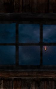 Preview wallpaper window, air balloon, night