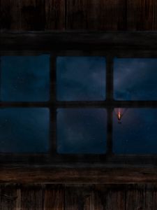 Preview wallpaper window, air balloon, night