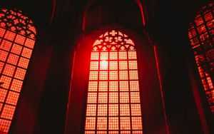 Preview wallpaper window, arch, interior, red, architecture, light
