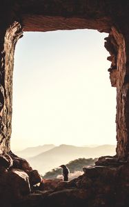 Preview wallpaper window, bird, mountains, light, nature